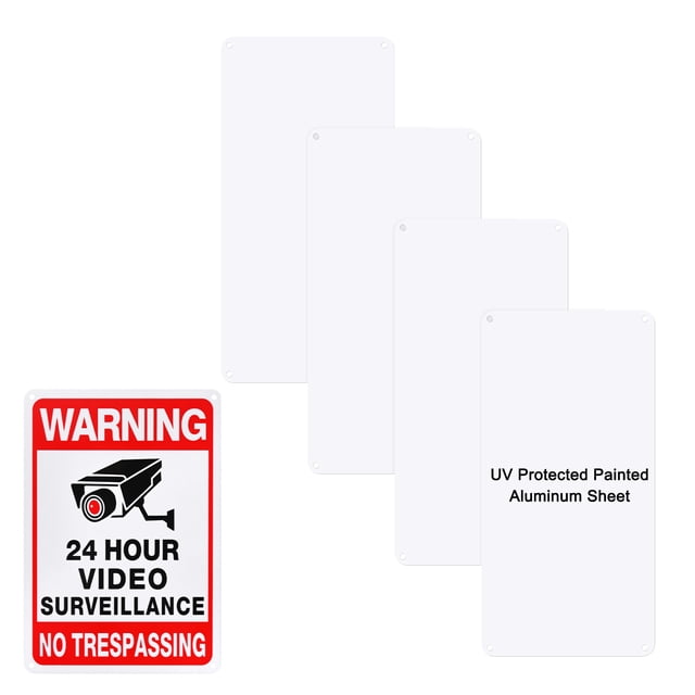Uxcell 4-Pack Letreros Metálicos Blancos en Blanco 4x8 Pulgadas Hoja de Aluminio Pintado Letreros en Blanco para Manualidades/Jardín/Exteriores Grosor 0.02 Pulgadas