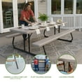thumbnail image 3 of Lifetime 8-Foot Classic Folding Polyethylene Picnic Table, Almond, 80123, 3 of 19