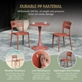 thumbnail image 5 of WestinTrends Playa Outdoor Modern Stackable Plastic Patio Dining Chairs (Set of 4), Red, 5 of 14
