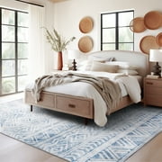 SIXHOME 5x7 Area Rugs for Living Room Washable Rugs Boho Large Area Rug Modern Geometric Neutral Living Room Rug Carpet Soft Rugs for Bedroom Dining Room Office Home Decor Blue