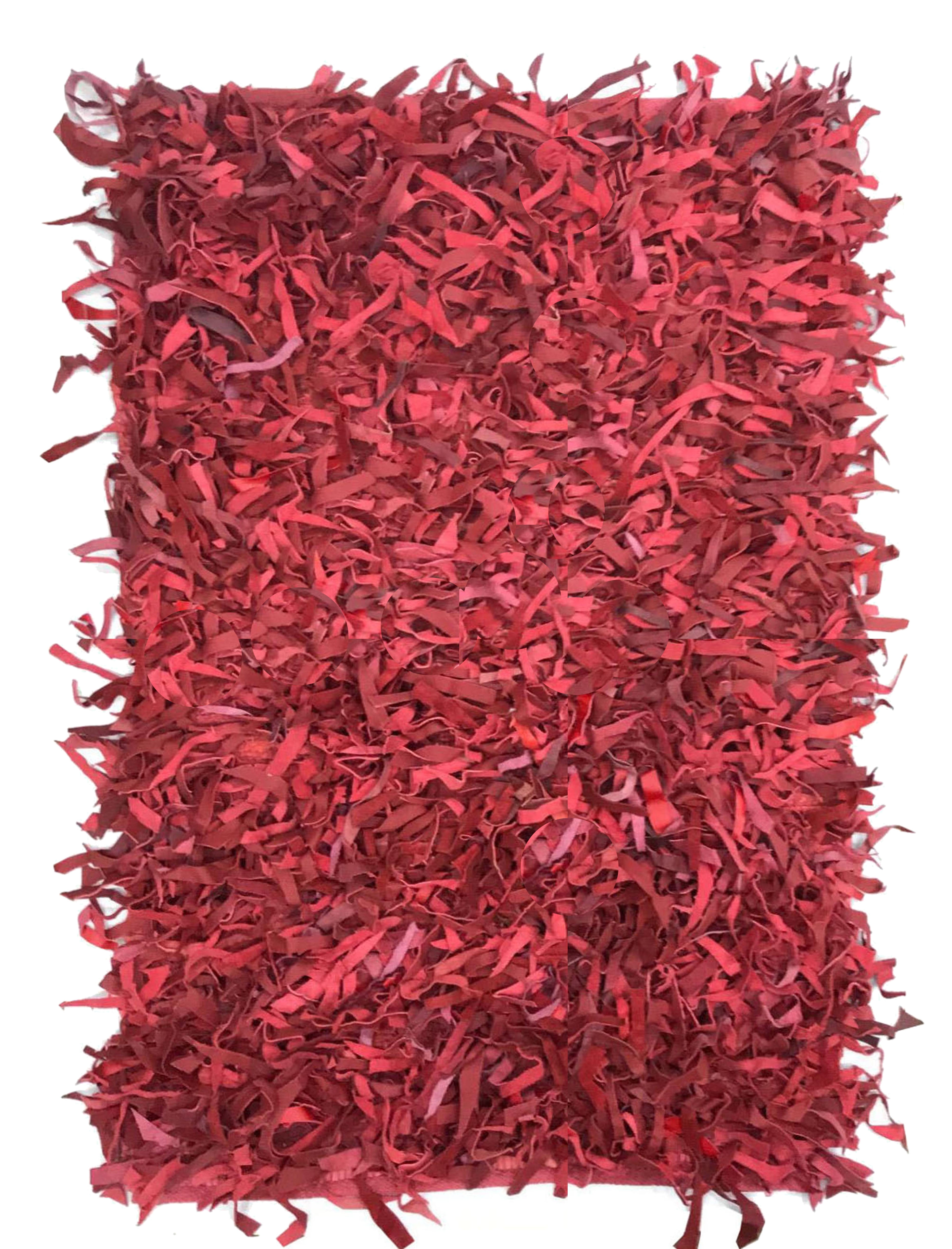 Home Weavers Leather Shaggy Collection Eco Friendly Heavy Leather Rug