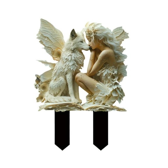 Acrylic Fairy Garden Stakes - 2D Elf & Butterfly Decorations for Outdoor/Indoor Plants, Bohemian Style Yard Ornaments for Pots, Lawn & Garden Displays