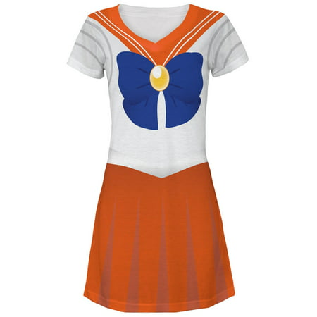 Anime Venus Sailor Costume All Over Juniors V-Neck Dress