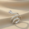 thumbnail image 4 of Mooneye 925 Sterling Silver Snake Women Wrap Amethyst Cobra Snake Valentines Day Gift Rings, 4 of 9