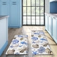 thumbnail image 3 of 2Pcs Kitchen Mats for Floor, Coastal Beach Kitchen Rugs Non Slip Washable, Seashell Anti Fatigue Mats for Kitchen Floor, Coral Standing Floor Mats for Home/Office, 18''''x30''''+18''''x48''''(Blue), 3 of 6