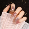 thumbnail image 3 of 24PCS Frosted Pink  Wear Long Paragraph Fashion Manicure Patch False Nails Save Time Wearable Nail Patch, 3 of 9