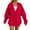 Red, variant on Women's Zipper Hoodies Solid Color Comfortable Pullover Sweatshirt With Pocket Drawstring Soft Casual Loose Fit Long Sleeve Warm Winter Fall Outerwear Hoodies Sweatshirts