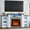 C# 72" White Brown with led & outlet, variant on LGHM 72" Fireplace TV Stand for 75 inch 80 inch TV, Electric Fireplace with Mantel, Farmhouse Entertainment Center with 23" Electric Fireplace, White Brown