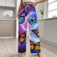 thumbnail image 2 of Butterfly Pajamas Leisure Trousers Soft Warm Sleepwear Bottoms Loose Retro Nightwear, 2 of 6