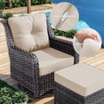 thumbnail image 2 of ALAULM 5 Pieces Patio Furniture Set,All-Weather Wicker High Back Outdoor Swivel Rocker Patio Chairs with Ottomans & Thick Cushions,Paito Conversation Set for Porch,Deck,Sand, 2 of 10
