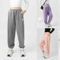 thumbnail image 2 of Kids Sweatpants Boys Girls Jogger Athletic Workout Clothes Cotton Solid Color Boys Joggers With Pockets And Drawstring Trousers ,Grey,8-9 Years, 2 of 2