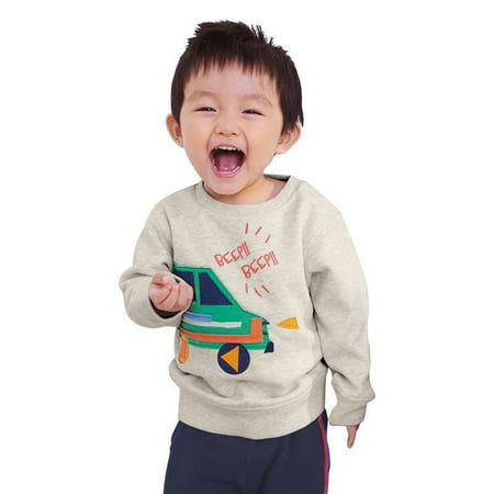 

Tejiojio Girls and Toddlers Soft Cotton Clearance Children Kid Boys Cartoon Car Print T-shirt Tops Casual Pullover Sweatshirt