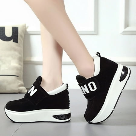 

Tangnade Ladies daily all-match casual shoes Women Outdoor Mesh Casual Sports Shoes Thick-Soled Increase Shoes Shake Shoes Black 38
