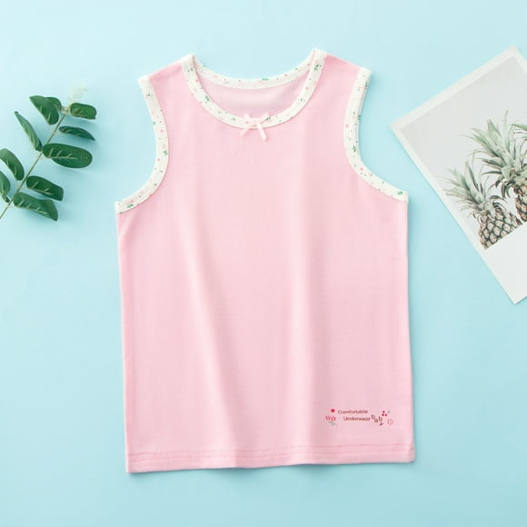 Fiudx Camiseta de Tirantes para Niña, de Algodón Suave y Moderno, con Tirantes Ajustables, Transpirable, Ideal para Fiestas, de 3 a 12 Años, Se Recomienda Lavar a Mano.