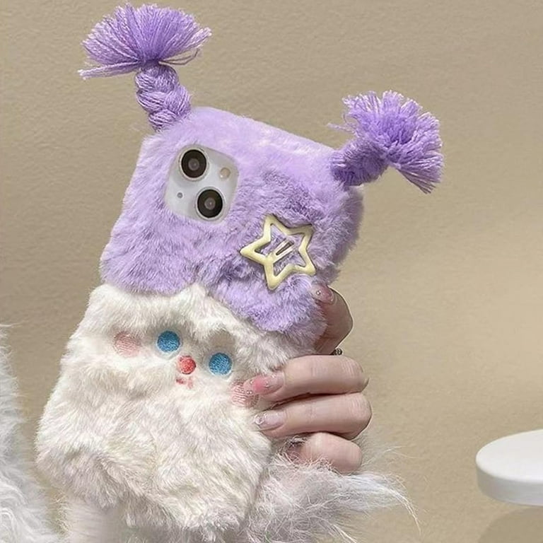 Cute Cartoon Plush Phone Case Compatible with iPhone 11, Funny 3D