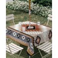 thumbnail image 2 of Outdoor Tablecloth with Umbrella Hole, Brown Gray Boho Spillproof Waterproof Outdoor Table Cover, Southwestern Ethnic Abstract Geometric Patio Tablecloths for Party/Garden/Picnic, Square 54"x54", 2 of 9