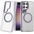 thumbnail image 4 of For Apple iPhone 13 Pro Max Case, Transparent Back Hybrid Case - Magnetic Circle, Color Frame, Metal Buttons, MagSafe Compatible Phone Cover (Light Purple), 4 of 6