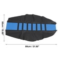thumbnail image 3 of Universal Motocicleta Motocross Imitación Cuero Asiento Funda Azul Negro, 3 of 8
