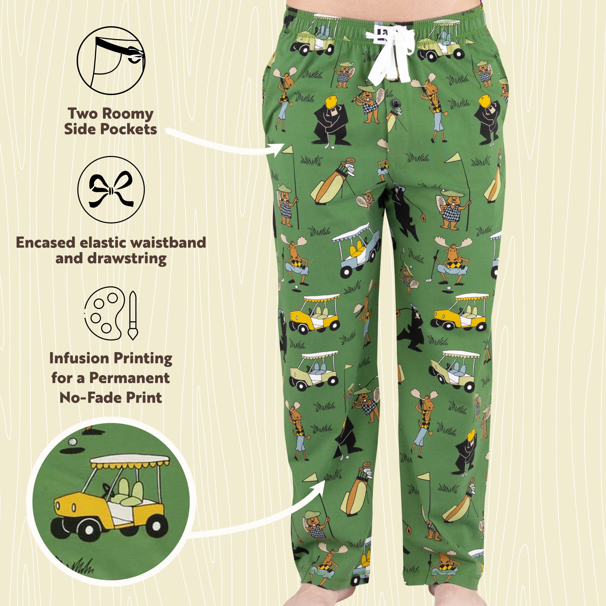 LazyOne Pajama Pants for Men, Male Pajamas, Yeti For Bed