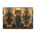 thumbnail image 7 of Area Rugs For Living Room Decor - Sunflower Meditating Cat Soft Anti Slip Throw Washable Rugs 5x7 For Bedroom, Indoor Carpet For Bedroom Living Room 80x58In, 7 of 7