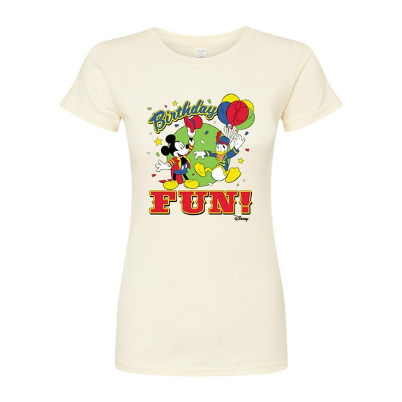 Disney - Birthday - Ring Master Mickey & Donald Fun - Juniors Fitted Graphic T-Shirt