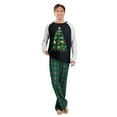 thumbnail image 3 of Votuleazi Christmas Family Pajamas Matching Set Long Sleeve Dinosaur Print Tops and Plaid Pants Sleepwear, 3 of 10