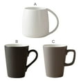 thumbnail image 2 of Matsuzay Taza de cerámica para té de agua y leche de gran capacidad para desayuno, pareja, reunión, taza de café con asa, taza para beber, regalo para Mostrada Negro 301-400ml Matsuzay HA080706-02, 2 of 6