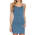 thumbnail image 2 of "Women & Juniors Solid Plain Spaghetti Strap Camisole Mini Dress Tank Top (Steel Blue, Large)", 2 of 4