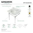 thumbnail image 4 of Kingston Brass KVPB3022M80 Edwardian 30" Carrara Marble Console Sink with Brass Legs (8-Inch, 3-Hole), Carrara Marble White/Matte Black, 4 of 5