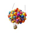 thumbnail image 4 of 2d globos de aire caliente plano adorno colgante acrílico 18x20 cm con cadena de metal para patio de jardín, 4 of 9
