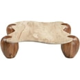 thumbnail image 3 of Meridian Furniture Liona Beige Marble And Acacia Wood Coffee Table, 3 of 9