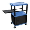 Luxor Tuffy Blue 3 Shelf & Black Legs - Cabinet & Side Pull-out Shelf & Electric (WTPSP42BUC2E-B)