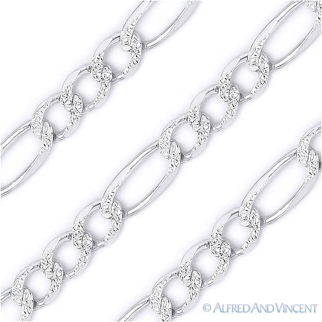 Alfred & Vincent D-Cut Pave Link Italian Chain Necklace, Sterling Silver, 20”