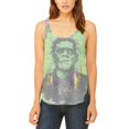 thumbnail image 1 of Halloween Frankenstein Raver Horror Movie Juniors Flowy Side Slit Tank Top, 1 of 2