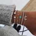 thumbnail image 6 of Boho Round Marble Charm Bracelet Set For Women Geometric Black String Rope Chain Bangle Female Bohemian Jewelry Gift, 6 of 6