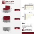 thumbnail image 6 of SUNCROWN Outdoor Patio Furniture Set 7 Piece Outdoor Sectional Sofa Grey Wicker Conversation Sofa Set with Coffee Table and Cushions (Red), 6 of 9