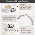 thumbnail image 6 of U7 Bamboo Earrings for Women Hollow Large Hoops Earring Stainless Steel Fashion Jewelry Gifts for Birthday, 80mm diameter, 6 of 8