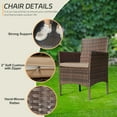 thumbnail image 3 of Tappio 4 PCS Outdoor Rattan Furniture Patio Conversation Set, Wicker Sofa Garden Conversation Bistro Sets for Yard, Pool or Backyard, Brown/Khaki, 3 of 7