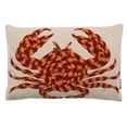 thumbnail image 2 of SAFAVIEH Lilia Braided Crab Nautical Plush Pillow, 12" x 20", Beige/Red/Orange, 2 of 4