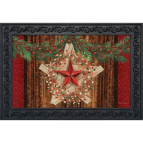Briarwood Lane Holiday Barnstar Berries Doormat