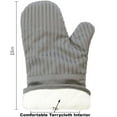 thumbnail image 3 of Oven Mitts, with The Heat Resistance of Silicone and Flexibility of Cotton, Recycled Cotton Infill, Terrycloth Lining, 480 F Heat Resistant Pair Grey, 3 of 7