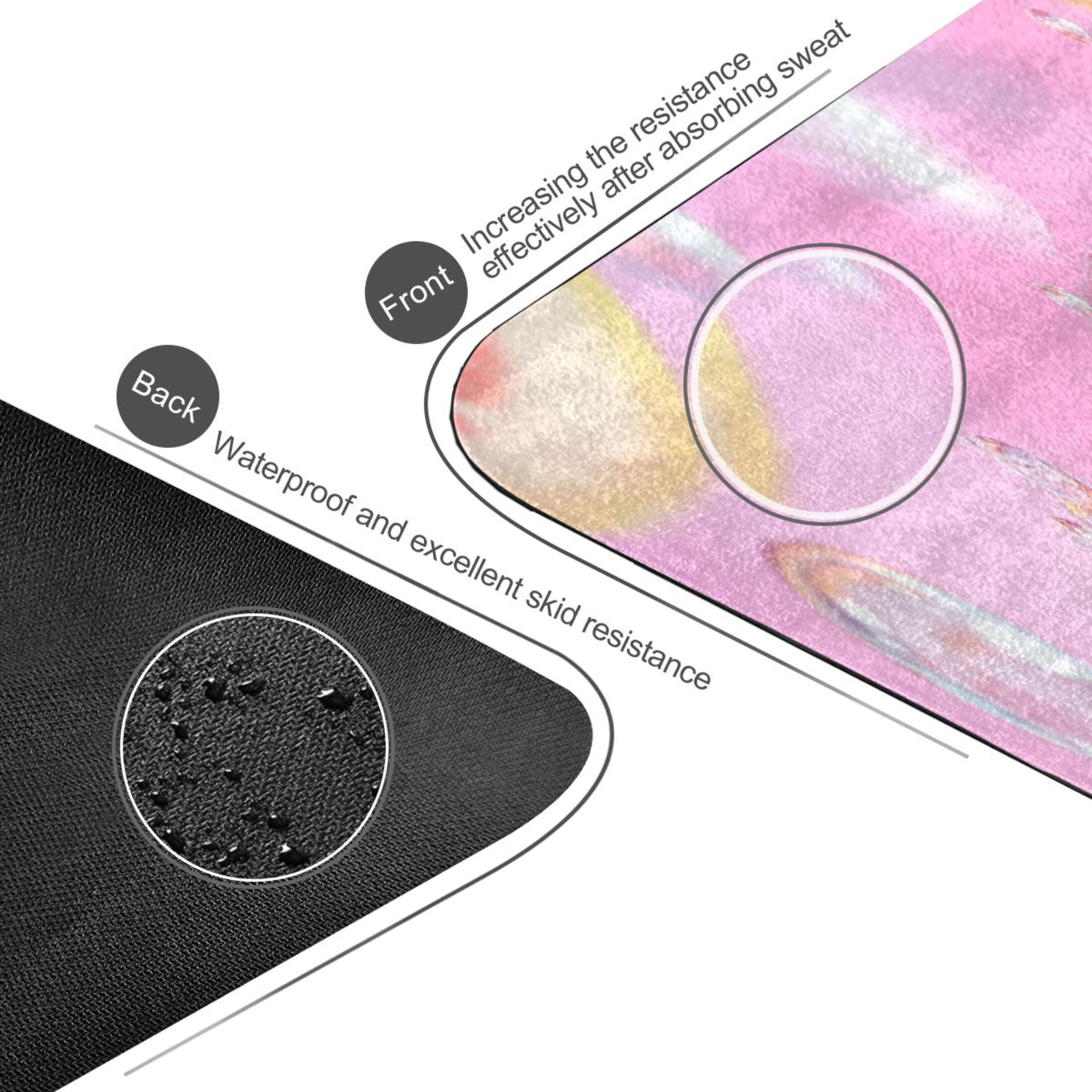 BZSMCE Yoga Mat Women Grapefruit Slices with Bubbles Fitness Mat
