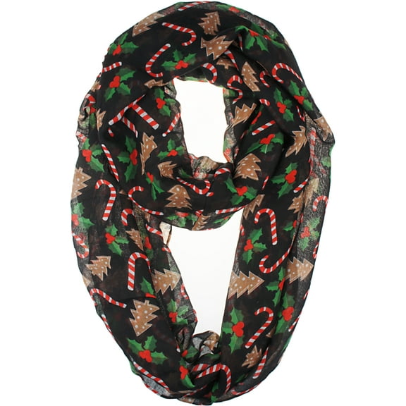 Gift Packed Fall Winter Soft Lightweight Holiday Sheer Infinity Christmas Scarf for Women Girls