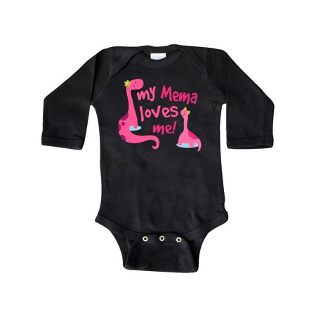 

Inktastic My Mema Loves Me Girls Gift Gift Baby Girl Long Sleeve Bodysuit