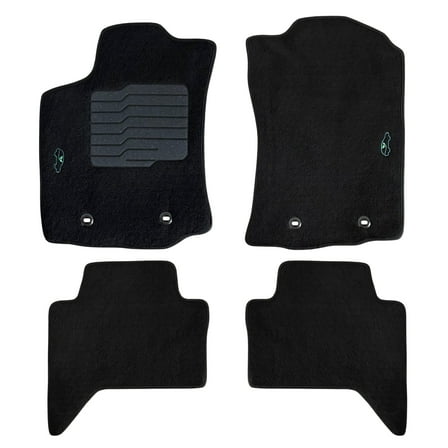Carpet Floor Mats for 2016 to 2023 Toyota Tacoma Double Cab (Automatic Only), Full Set, Black - ecoMats
