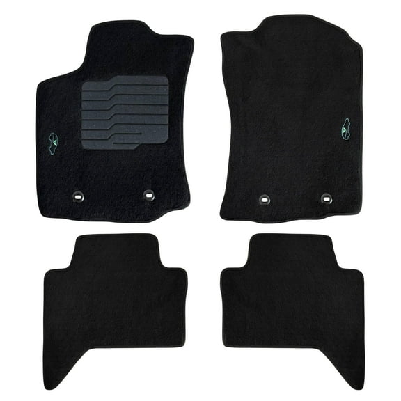 Carpet Floor Mats for 2016 to 2023 Toyota Tacoma Double Cab (Automatic Only), Full Set, Black - ecoMats