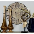 thumbnail image 2 of DecMode 24" Brown Wood Wall Clock, 2 of 8