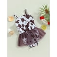 thumbnail image 3 of Bagilaanoe Toddler Baby Girl One-Piece Swimsuit Print Sleeveelss Tulle Skirt Swimwear 18M 24M 3T 4T 5T Kids Ruffle Bathing Suit, 3 of 7