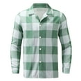 thumbnail image 3 of Camisas Deportivas Hombre Moda para hombre Casual Impresión digital 3D Primavera y otoño Moda De Rong Solapa Camisa de manga larga Cárdigan (Mint Green, XL), 3 of 5