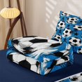 thumbnail image 5 of Homewish Soccer Sport Games Themed Kids Zipper Twin Comforter Sets with Fitted Sheet and 2 Pillowcases For Football Gamer,Cute Stars Print Zipper Bedding Set,Navy Blue Reversible,4 Pieces, 5 of 7